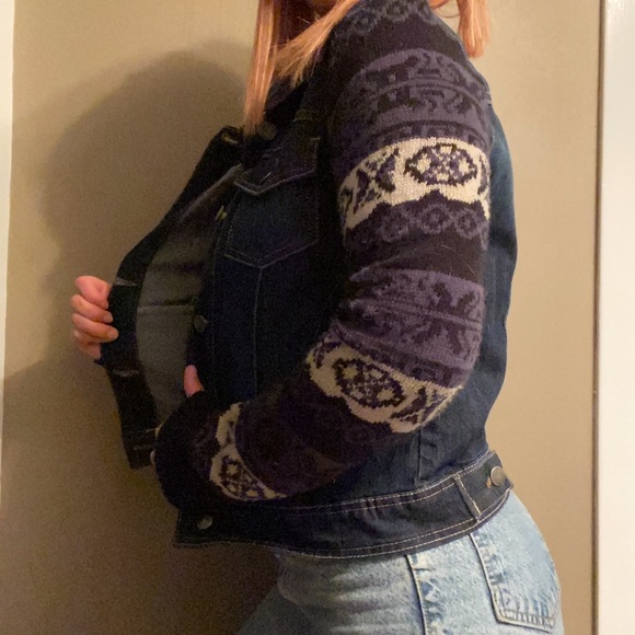 Small Ardene Jean jacket with sweater arms - Picture 2 of 6